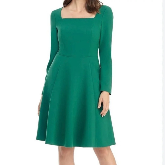 Gal Meets Glam Dresses & Skirts - Gal Meets Glam Holly Square Neck Long sleeve Fit and Flare Dress size 12 NWT